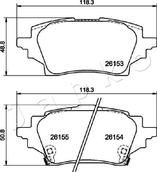 Japko 51263 - Тормозные колодки, дисковые, комплект autospares.lv