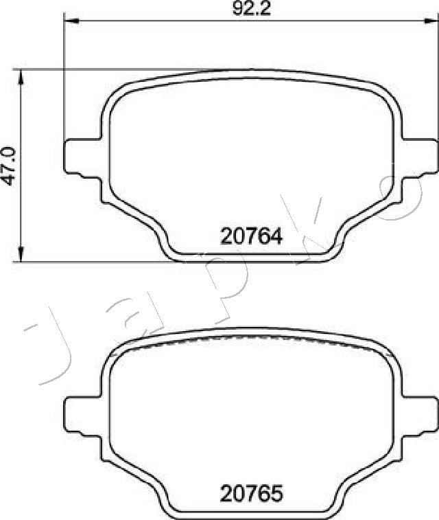 Japko 512005 - Тормозные колодки, дисковые, комплект autospares.lv