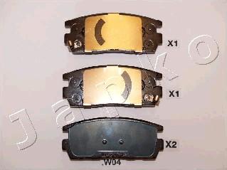 Japko 51W04 - Тормозные колодки, дисковые, комплект autospares.lv