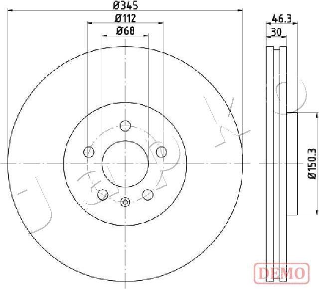 Japko 600912C - Тормозной диск autospares.lv