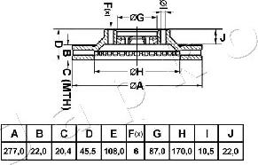 Japko 60H02 - Тормозной диск autospares.lv