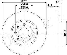 Japko 610210 - Тормозной диск autospares.lv