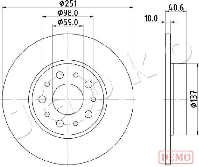 Japko 610211C - Тормозной диск autospares.lv