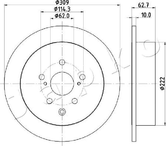 Japko 61268C - Тормозной диск autospares.lv