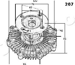 Japko 36207 - Сцепление, вентилятор радиатора autospares.lv