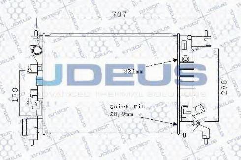 Jdeus 056M15 - Радиатор, охлаждение двигателя autospares.lv