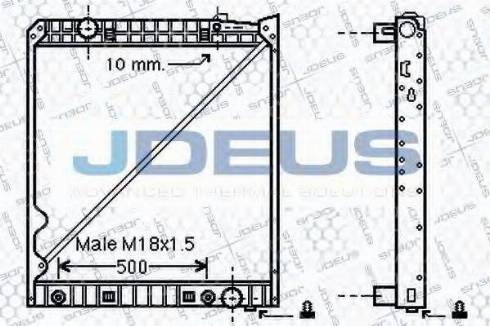 Jdeus 117M09B - Радиатор, охлаждение двигателя autospares.lv