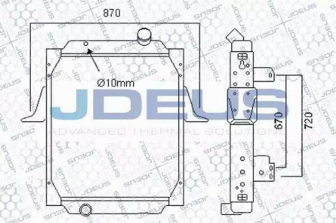 Jdeus 123M14 - Радиатор, охлаждение двигателя autospares.lv