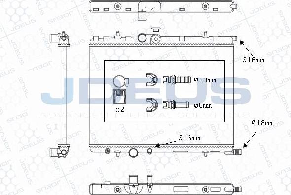 Jdeus M-007014A - Радиатор, охлаждение двигателя autospares.lv