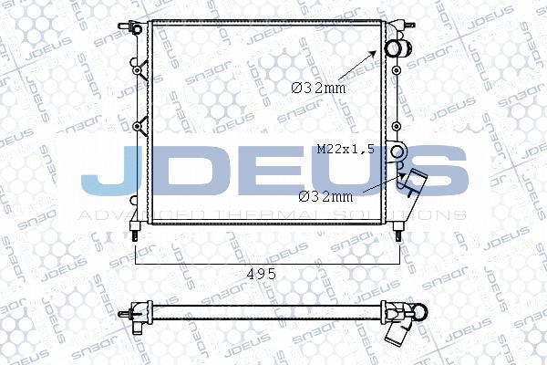 Jdeus M-0230050 - Радиатор, охлаждение двигателя autospares.lv