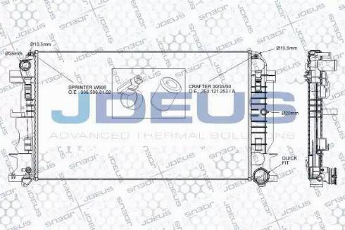 Jdeus RA0170830 - Радиатор, охлаждение двигателя autospares.lv