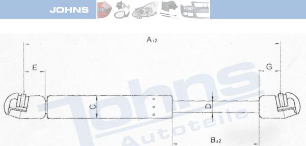 Johns 55 05 95-93 - Газовая пружина, упор autospares.lv