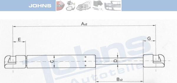 Johns 57 06 95-91 - Газовая пружина, упор autospares.lv