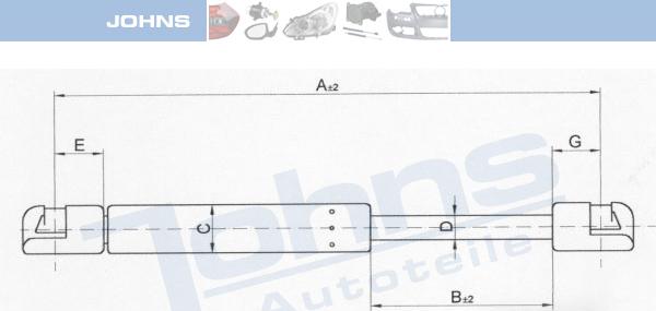 Johns 57 06 95-92 - Газовая пружина, упор autospares.lv