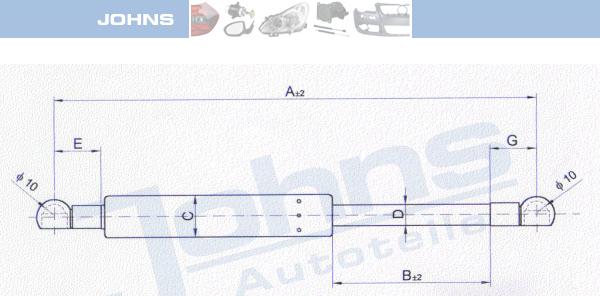 Johns 20 24 03-91 - Газовая пружина, капот autospares.lv