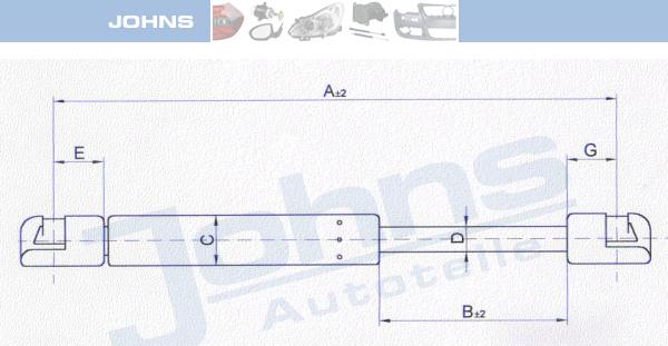 Johns 23 06 95-91 - Газовая пружина, упор autospares.lv