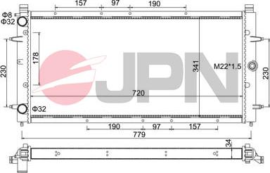 JPN 60C9054-JPN - Радиатор, охлаждение двигателя autospares.lv