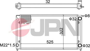 JPN 60C9053-JPN - Радиатор, охлаждение двигателя autospares.lv