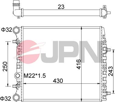 JPN 60C9057-JPN - Радиатор, охлаждение двигателя autospares.lv