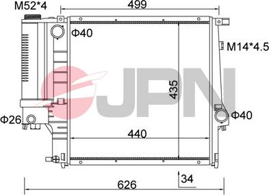 JPN 60C9006-JPN - Радиатор, охлаждение двигателя autospares.lv