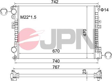 JPN 60C9011-JPN - Радиатор, охлаждение двигателя autospares.lv