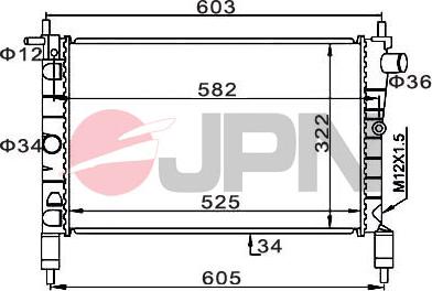 JPN 60C9030-JPN - Радиатор, охлаждение двигателя autospares.lv