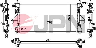 JPN 60C9020-JPN - Радиатор, охлаждение двигателя autospares.lv