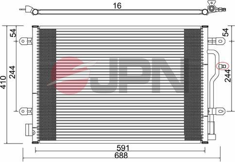 JPN 60C9076-JPN - Конденсатор кондиционера autospares.lv
