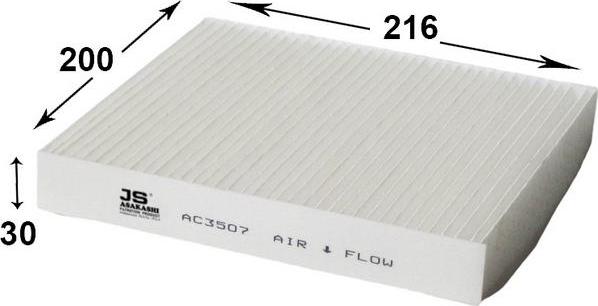 JS Asakashi AC3507 - Фильтр воздуха в салоне autospares.lv