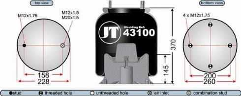 Juratek JAA43103 - Кожух пневматической рессоры autospares.lv