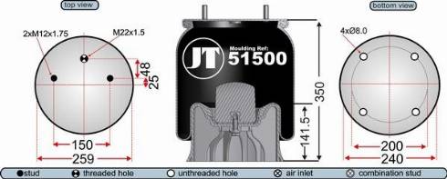 Juratek JAA51502E - Кожух пневматической рессоры autospares.lv