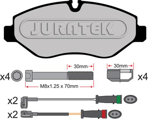 Juratek JCP115 - Тормозные колодки, дисковые, комплект autospares.lv