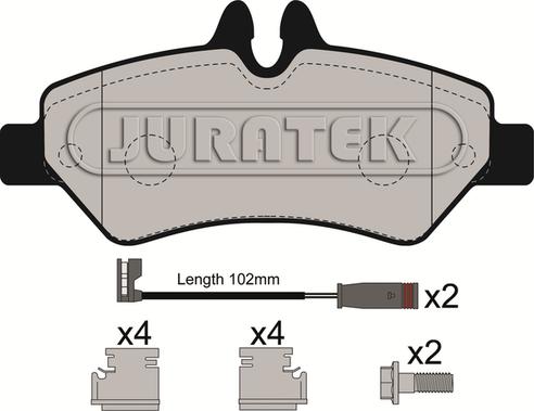 Juratek JCP116 - Тормозные колодки, дисковые, комплект autospares.lv