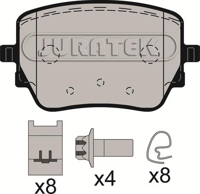 Juratek JCP8592 - Тормозные колодки, дисковые, комплект autospares.lv