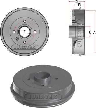 Juratek JDR067 - Тормозной барабан autospares.lv