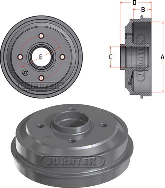 Juratek JDR016 - Тормозной барабан autospares.lv