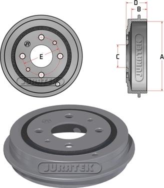 Juratek JDR018 - Тормозной барабан autospares.lv