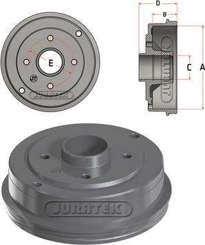 Juratek JDR085 - Тормозной барабан autospares.lv