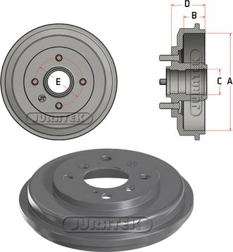 Juratek JDR038 - Тормозной барабан autospares.lv