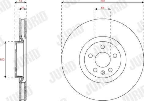 Jurid 563452JC-1 - Тормозной диск autospares.lv