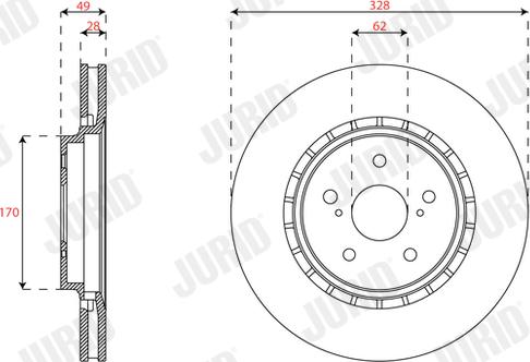 Jurid 563619JC-1 - Тормозной диск autospares.lv