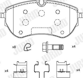 Jurid 574046J - Тормозные колодки, дисковые, комплект autospares.lv