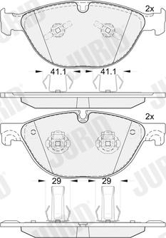 Jurid 574005J - Тормозные колодки, дисковые, комплект autospares.lv