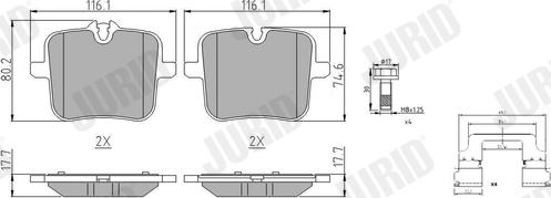 Jurid 574038J - Тормозные колодки, дисковые, комплект autospares.lv