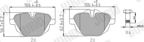 Jurid 574175J - Тормозные колодки, дисковые, комплект autospares.lv