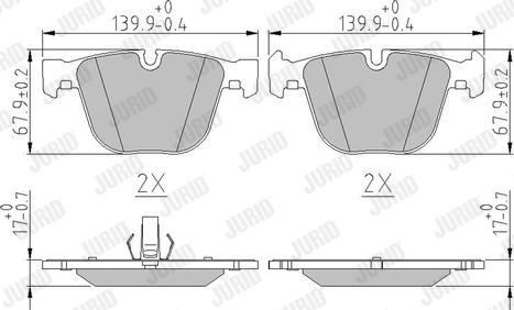 Jurid 571991J - Тормозные колодки, дисковые, комплект autospares.lv