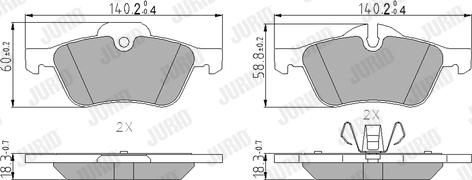 Jurid 571992J - Тормозные колодки, дисковые, комплект autospares.lv