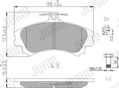 Jurid 571940J - Тормозные колодки, дисковые, комплект autospares.lv