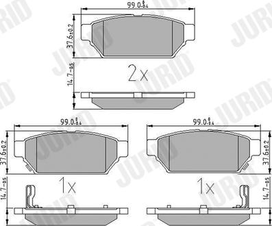 Jurid 571943J - Тормозные колодки, дисковые, комплект autospares.lv