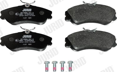 Jurid 571966J - Тормозные колодки, дисковые, комплект autospares.lv